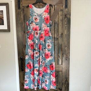 Floral Sleeveless Maxi Dress